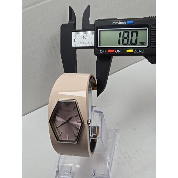 Emporio Armani Womens AR7370 Pink Catwalk Bangle Resin Quartz Watch New Battery